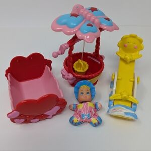 Galoob So Small Babies Playset Baby Joy Toys 1989 Vintage Well Cradle